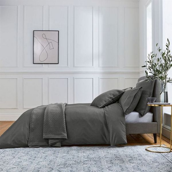 Andaz Plain Egyptian Cotton Bedding in Charcoal Grey