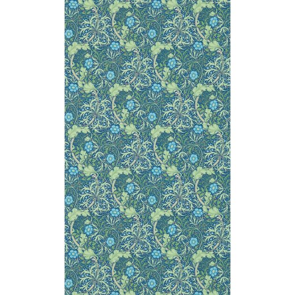 Seaweed Wallpaper 214713 by Morris & Co in Cobalt Thyme Green