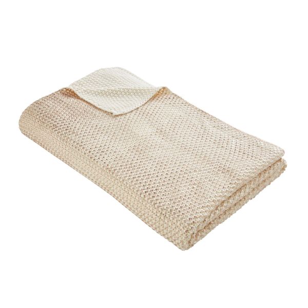 Knit Cotton Throw By Tess Daly in Rose Gold