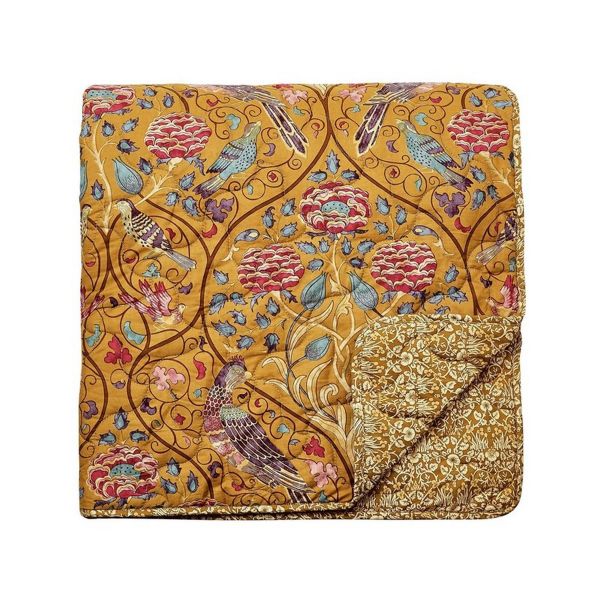 Seasons By May Quilted Throw in Saffron Yellow By Morris & Co