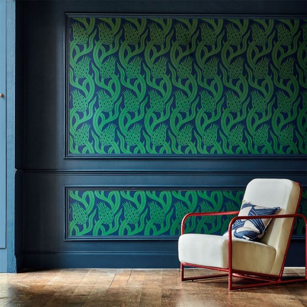 Persian Tulip Wallpaper 312996 by Zoffany in Poison Green
