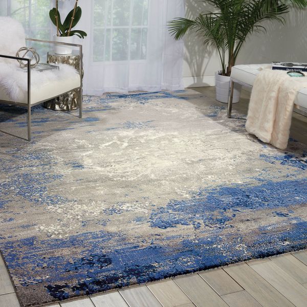 Nourison Twilight Rugs TWI22 by Nourison in Blue and Grey