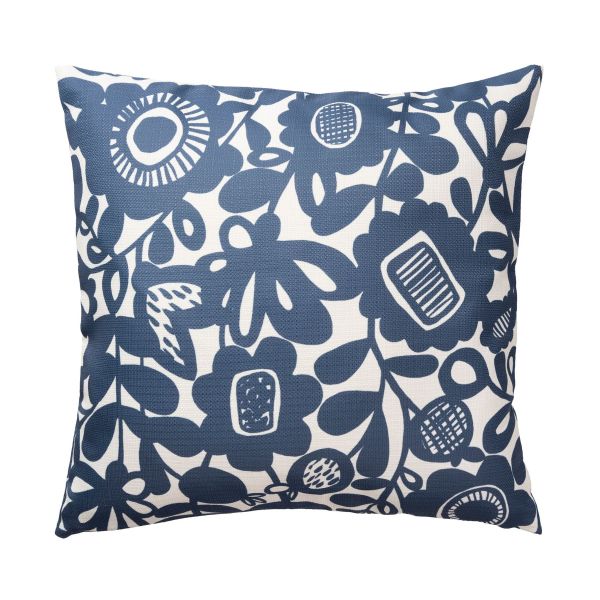 Kukkia Floral Indoor Outdoor Cushion By Scion in Ink Blue