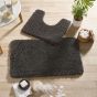 Buddy Bath Mat And Toilet Washable Set in Charcoal Grey