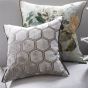Manipur Hexagonal Velvet Cushion By Designers Guild in Oyster Grey