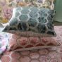 Manipur Hexagonal Velvet Cushion By Designers Guild in Coral Pink