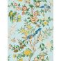 Chinoiserie Hall Wallpaper 217112 by Morris & Co in Dawn Blue Persimmon