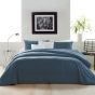Chenille Textured Stripe Cotton Bedding by DKNY in Denim Blue