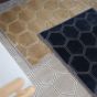 Manipur Geometric Hexagon Rugs in Hemp Beige by Designers Guild