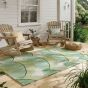 Manila Leaf Indoor Outdoor Rugs 446107 by Sanderson in Botanical Green