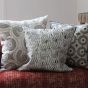Daria Geometric Embroidered Cushion By William Yeoward in Cloud Grey