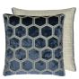 Manipur Hexagonal Velvet Cushion By Designers Guild in Midnight Blue