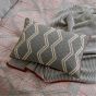 Senko Striped Cotton Ribbed Knitted Throw in Charcoal