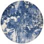 Nourison Twilight Circular Rugs TWI24 by Nourison in Ivory and Blue