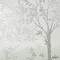 Misty Woodland Metallic Canvas 115036 by Laura Ashley in Eau De Nil Green
