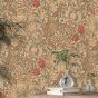 Golden Lily Wallpaper 210400 by Morris & Co in Biscuit Brick