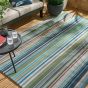 Spectro Stripes Indoor Outdoor Rugs 442108 in Marine Rust