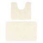 Buddy Bath Mat And Toilet Washable Set in Ivory White