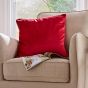 Nigella Velvet Cushion by Laura Ashley in Cranberry Red