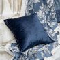 Nigella Velvet Cushion by Laura Ashley in Midnight Blue