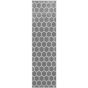Manipur Geometric Runner Rug in Silver Grey By Designers Guild
