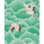 Cranes in Flight Wallpaper 111233 by Harlequin in Emerald Green
