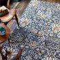 Snakehead Floral Rugs 127208 in Indigo by William Morris