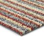 Cotton Stripe Washable Anti Slip Doormat in Spice Red