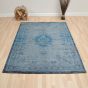 Louis De Poortere Traditional Fading World Medallion Designer Rugs 8255 Grey Turquoise