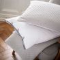 Komoro Plain Ribbon Piping Cotton Bedding in White Grey