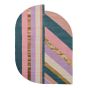 Jardin Geometric Stripe Wool Rugs 160902 by Ted Baker in Pink
