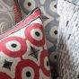 Daria Geometric Embroidered Cushion By William Yeoward in Rouge Red