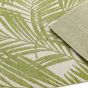 Patio Palm PAT15 Botanical Leaf Outdoor Rugs in Green Beige