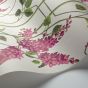 Wisteria Wallpaper 5013 by Cole & Son in Magenta Pink Leaf Green