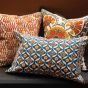 Alexi Couture Embroidered Cushion By William Yeoward in Spice Orange