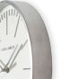 Glenn Contemporary Metal Clock 115783 by Laura Ashley in Silver Grey