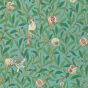 Bird & Pomegranate Wallpaper by Morris & Co in Turquoise Coral