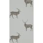 Evesham Deer Wallpaper 216620 by Sanderson in Silver Grey