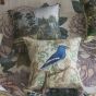 Wallpaper Birds Cushion in Sepia Blue by John Derian