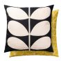 Solid Stem Botanical Indoor Outdoor Cushion By Orla Kiely in Black