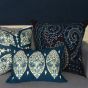 Merida Embroidered Cushion By William Yeoward in Peacock Blue