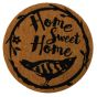 Home Sweet Home Coir Circle Round Doormats in Natural