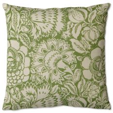 Poppy Damask Indoor Outdoor Cushion 647007 by Sanderson in Botanical Green