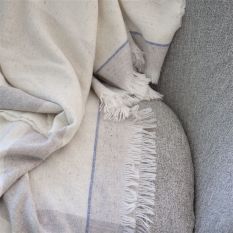 Burano Dove Wool Silk Throw in Grey By Designers Guild