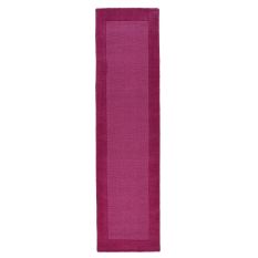 Colours Bordered Wool Runner Rug in Pink