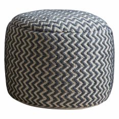Metz Geometric Pouffe Footstool in Grey by Luxe Tapi