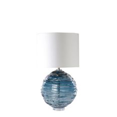 Nerys Crystal Glass Lamp by William Yeoward in Midnight Blue