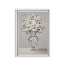 Rose Bouquet Vase Framed Floating Canvas 115031 by Laura Ashley in Blush Pink