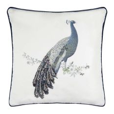 Peacock Beaded Cushion by Laura Ashley in Midnight Blue