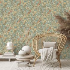 Golden Lily Wallpaper 210401 by Morris & Co in Slate Manilla